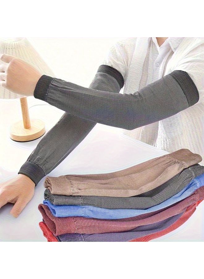 10 قطعة أكمام طويلة لحماية الذراع ألوان عشوائية قابلة للتنفس ومتينة للعمل والبستنة - Image 1