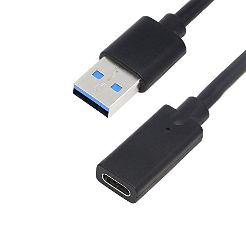CERRXIAN USB 3.0 Type A Male to USB 3.0 Type C Female Gold Plated Connector Converter Adapter (Black) (15cm) - Image 2