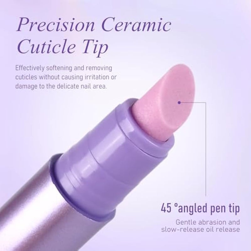 KYDA Cuticle Oil Pen, Multifunctional 3-in-1 Nail Care Pen, Moisturising and Brightening Cuticle Remover Pen with Ceramic Tip, for Dry, Damaged Nails - Pack of 2 - Image 2