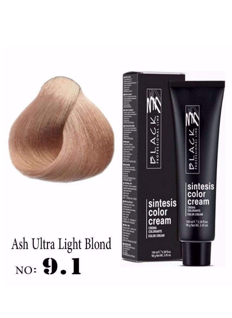 Black Black Sintesis Color Cream Ash Ultra Light Blonde 9.1 