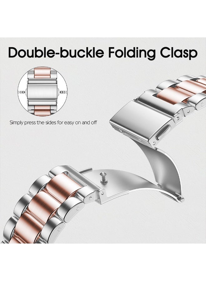 O Ozone (Pack of 2) Stainless Steel Watch Straps Compatibile with Samsung Galaxy Watch Ultra 47mm Strap Band, Adjustable Stainless Steel Replacement Band for Galaxy Watch 7 Ultra 47mm - Multi1 - Image 2