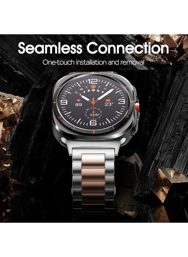 O Ozone (Pack of 2) Stainless Steel Watch Straps Compatibile with Samsung Galaxy Watch Ultra 47mm Strap Band, Adjustable Stainless Steel Replacement Band for Galaxy Watch 7 Ultra 47mm - Multi1 - Image 3