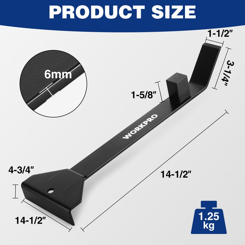 WORKPRO 17ï¼‚ Heavy Duty Pull and Pry Bar, Professional Pull Bar Flooring Tool for Wood Floor, Vinyl Plank, LVP, LVT and Floating Floor Installation - Image 2