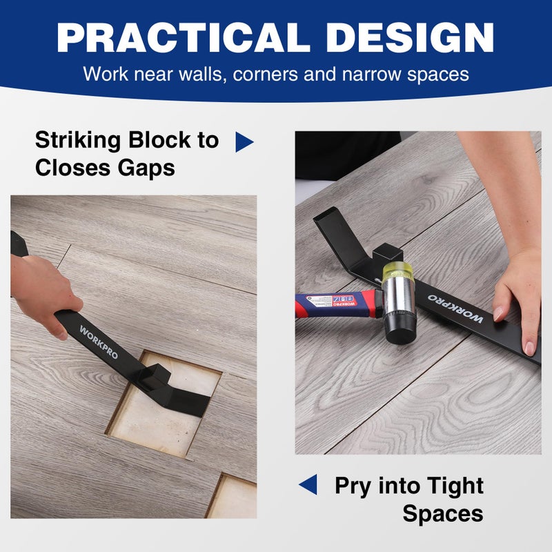 WORKPRO 17ï¼‚ Heavy Duty Pull and Pry Bar, Professional Pull Bar Flooring Tool for Wood Floor, Vinyl Plank, LVP, LVT and Floating Floor Installation - Image 3
