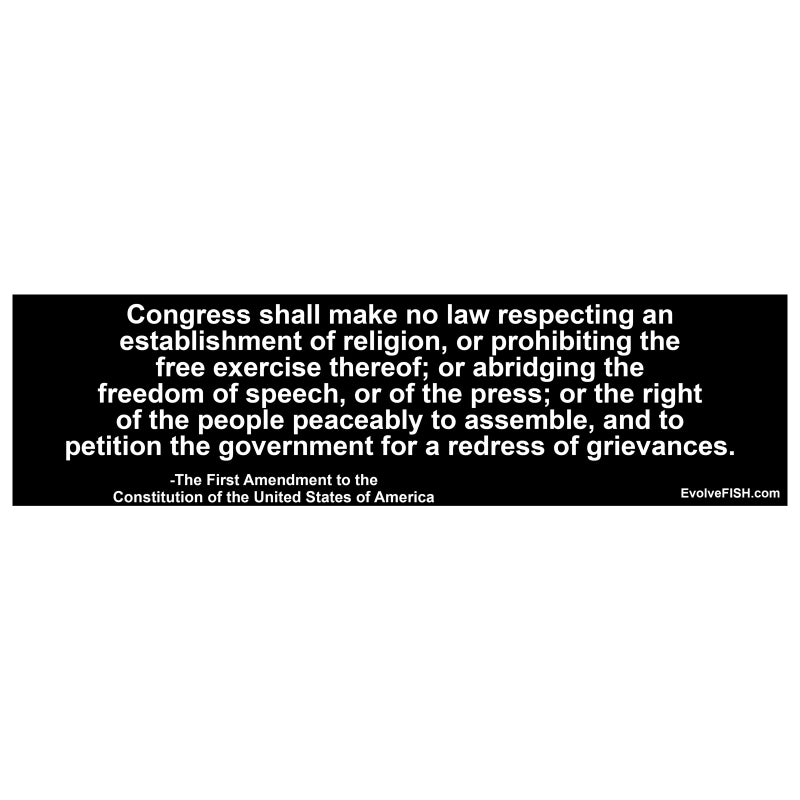 EvolveFISH First Amendment Bumper Sticker 11 x 3 - Image 3