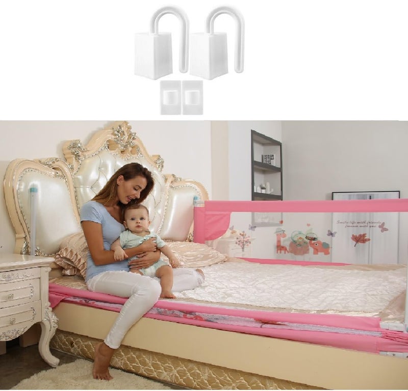 SAFE-O-KID® Fortress Designer Bed Rail Guard with 1 Year Warranty Pink (6FT/183CM), Pack of 1 - Image 1