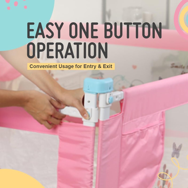 SAFE-O-KID® Fortress Designer Bed Rail Guard with 1 Year Warranty Pink (6FT/183CM), Pack of 1 - Image 5