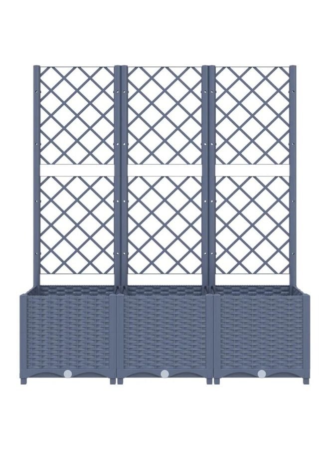vidaxl vidaXL Garden Planter with Trellis Dark Grey 120x40x136 cm PP  - Image 2