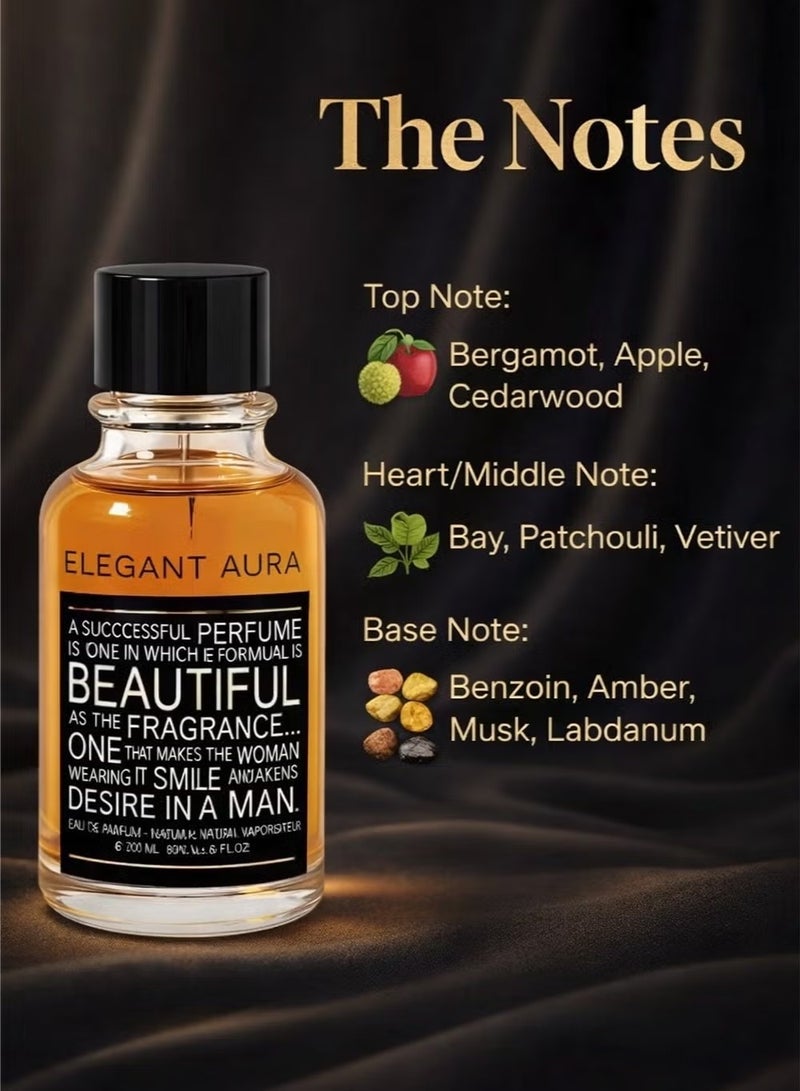 Linea De Bella Elegant Aura EDP 200ml – Premium Long Lasting Unisex Fragrance with Amber Warmth, Deep Woods & Modern Luxury for Everyday Use in arabic - Image 3