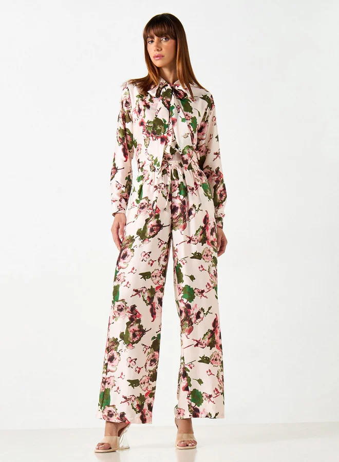 2Xtremz 2Xtremz All-Over Print Wide Leg Pants with Drawstring Closure and Pockets