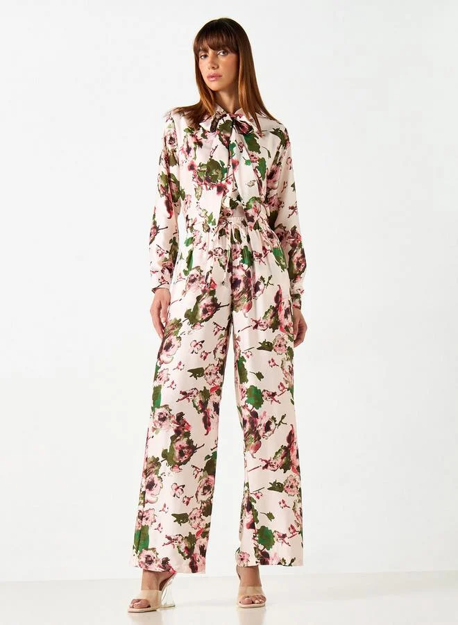 2Xtremz 2Xtremz All-Over Print Wide Leg Pants with Drawstring Closure and Pockets
