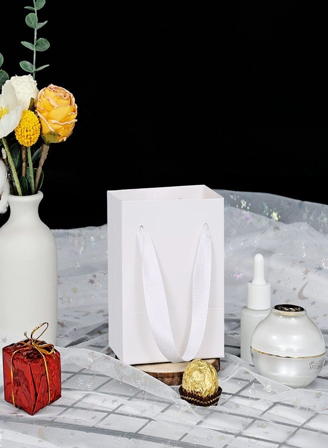 HUAPRINT 12 Pack Extra Small White Gift Bags,4x2.75x4.5 inch Tiny Mini Paper Bags with Handles Bulk For Party Favors,Presents,Birthday, Weddings,Baby Showers,Business,Shopping - Image 5