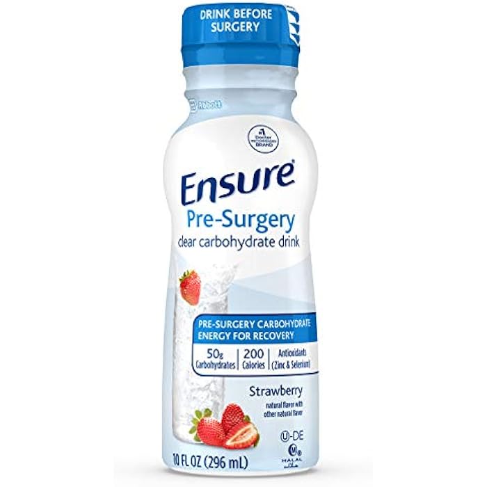 Ensure Surgery اشرب الكربوهيدرات الواضحة قبل الجراحة، بنكهة الفراولة، 10 أونصة سائلة، 4 عبوات - Image 1