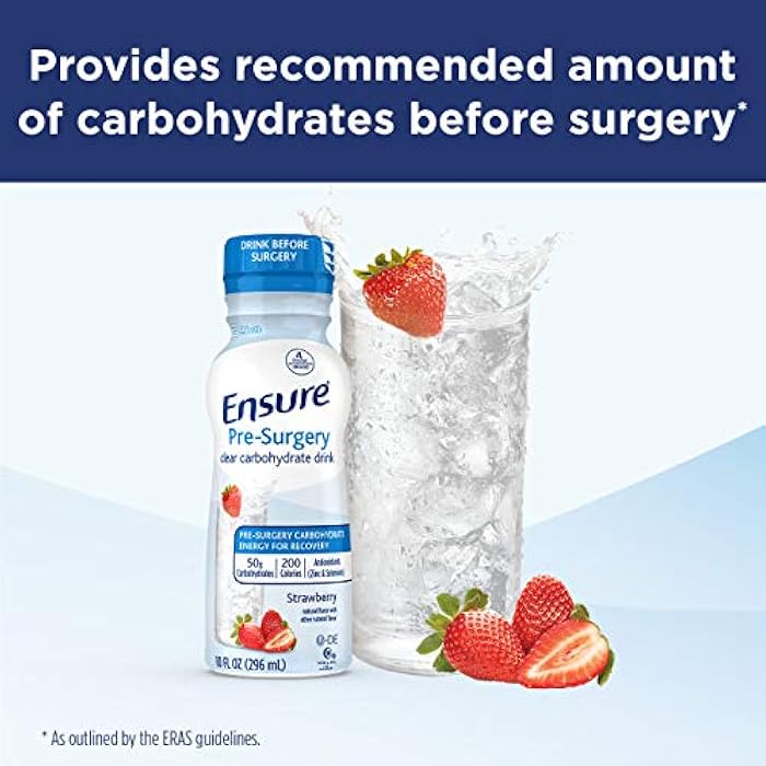 Ensure Surgery اشرب الكربوهيدرات الواضحة قبل الجراحة، بنكهة الفراولة، 10 أونصة سائلة، 4 عبوات - Image 3