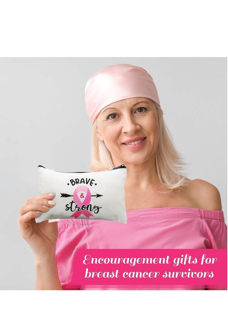 PRINTSHOP4ME 30 Pcs BreastCancer Awareness Cosmetic Bag Pink Ribbon Canvas Cosmetic Bags BreastCancer Survivor Gift for Women Zipper Bag for Charity Event Fundraising Campaign - 15 Styles  - Image 5