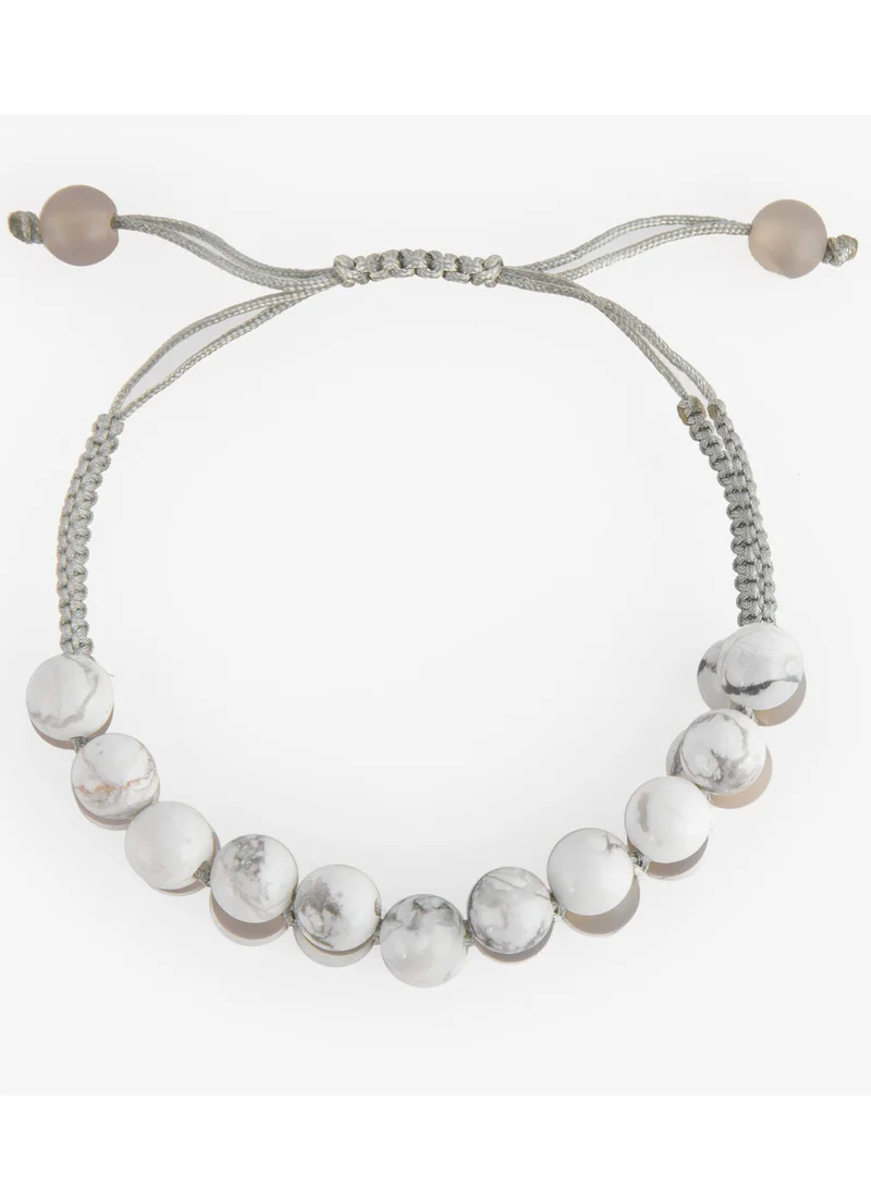 Minza  Minza ” India ” Pure 925 Sterling Silver, agate stone, Howlite stone, Handmade Bracelet for Women, Woven & Braided Bracelet, 0.350 grams of Silver, Jewelry for Casual & Special Occasion for Women | Best Price UAE