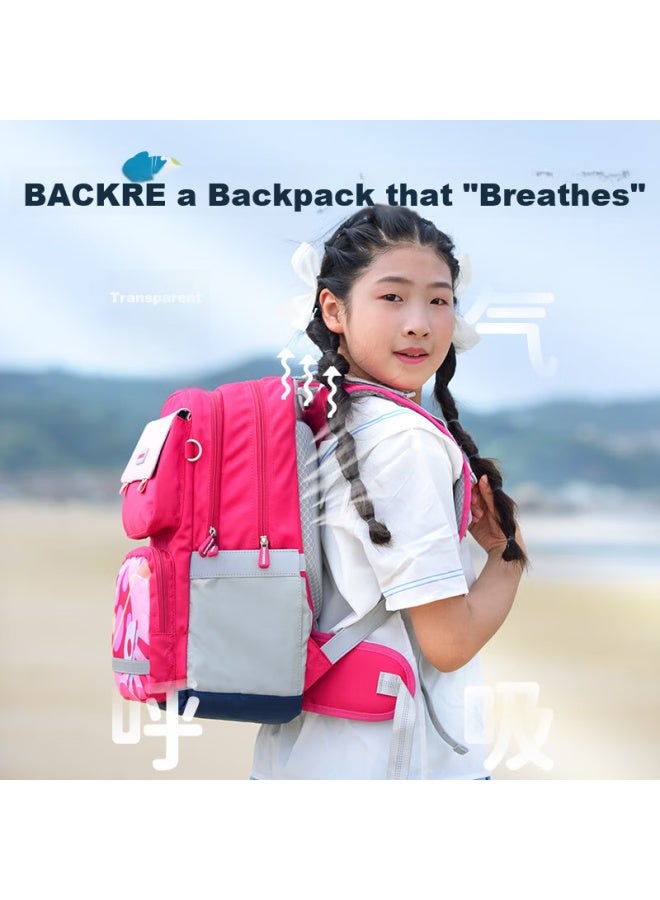 Back Care Backpack For Primary School Students, Spine-protecting, Load-reducing, Stylish, Large-capacity Backpack, Princess Purple/b25-162b - Image 3