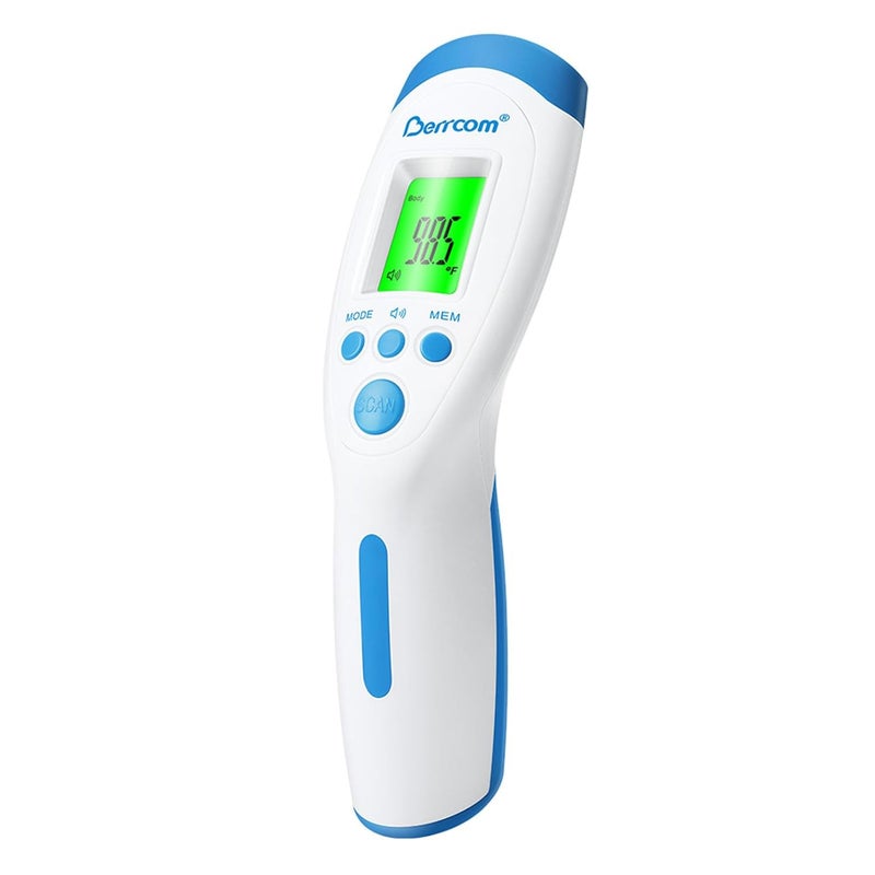 Berrcom Non-Contact Infrared Forehead Thermometer for Adults and Kids, 3-in-1 Digital Fever Thermometers with LCD Display and Fever Alert, Contactless Temperature Reader - Image 1