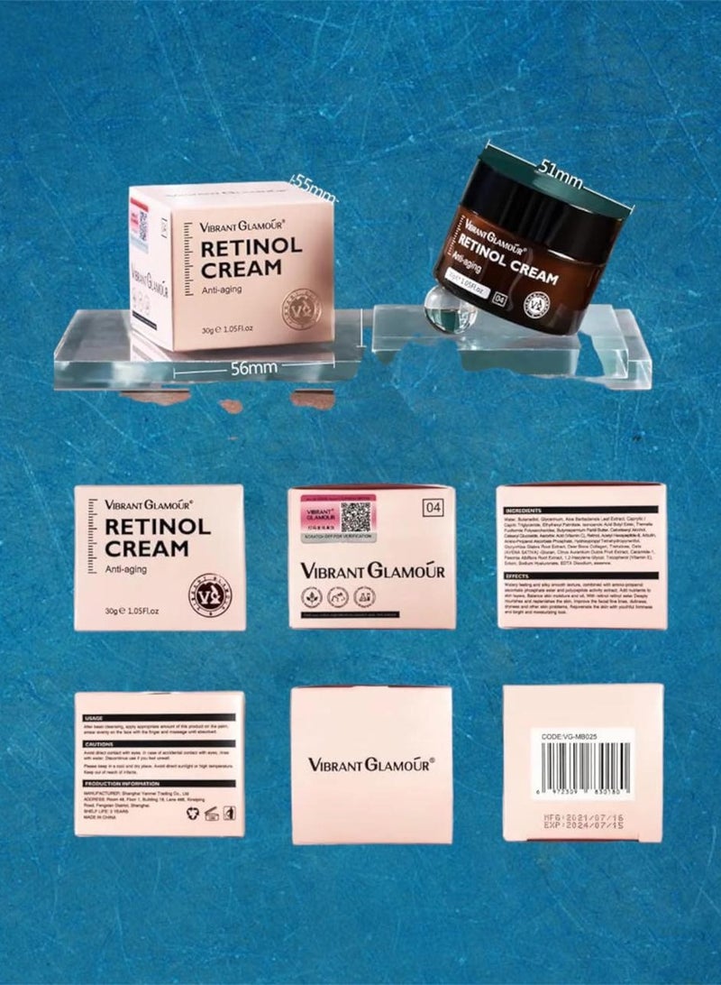 فايبرنت جلامور كريمالريتينول للوجه ومضاد للشيخوخة ومضاد للأكسدة يقلل من الخطوط الدقيقة 30جرام - Image 4