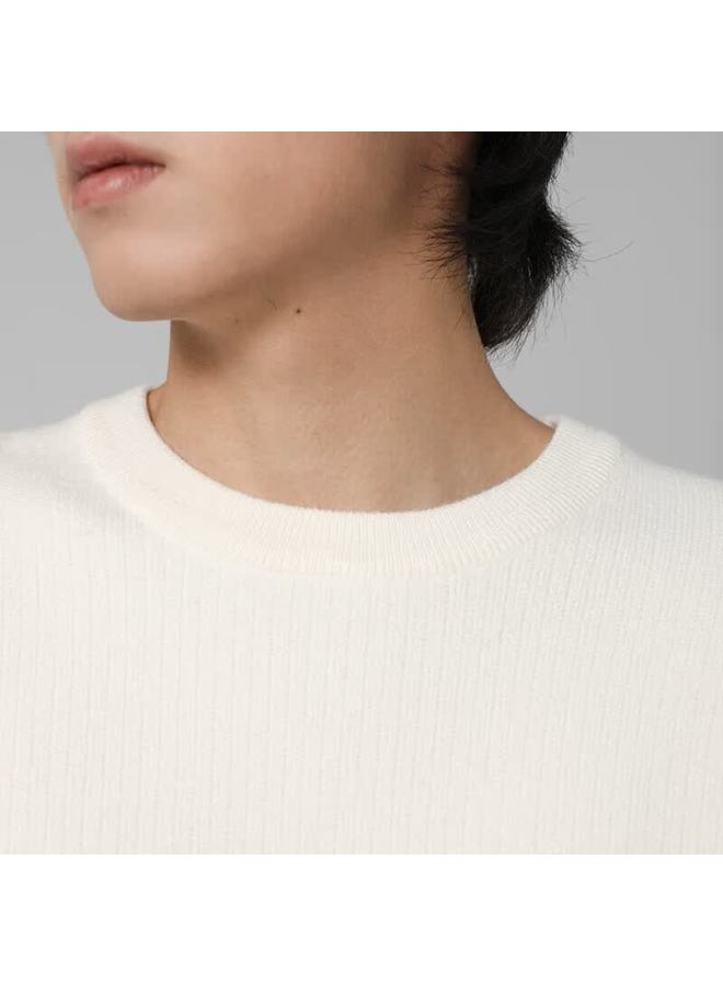Markless Fleece Sweater Men Autumn Winter Warm Crew Neck Knit Loose Casual Pullover Base Shirt 3738 Cloud White 2XL - Image 1