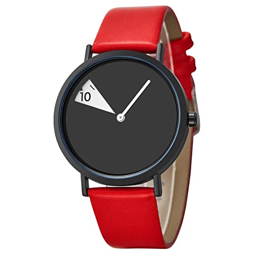 SHENGKE Creative Watch Ultra-Thin Strap Casual Fashion Quartz Minimalist Watch Red - Image 1