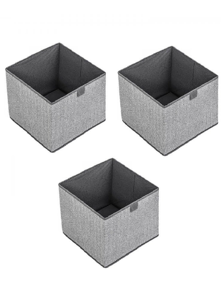 إيونتو 3 عبوات من أكياس تخزين سعة 29 لتر، صناديق تخزين الملابس قابلة للطي وموفرة للمساحة، منظمات خزانة ملابس السفر، حاويات تحت السرير، منظم الملابس، 30 * 30 * 30 سم رمادي - Image 1