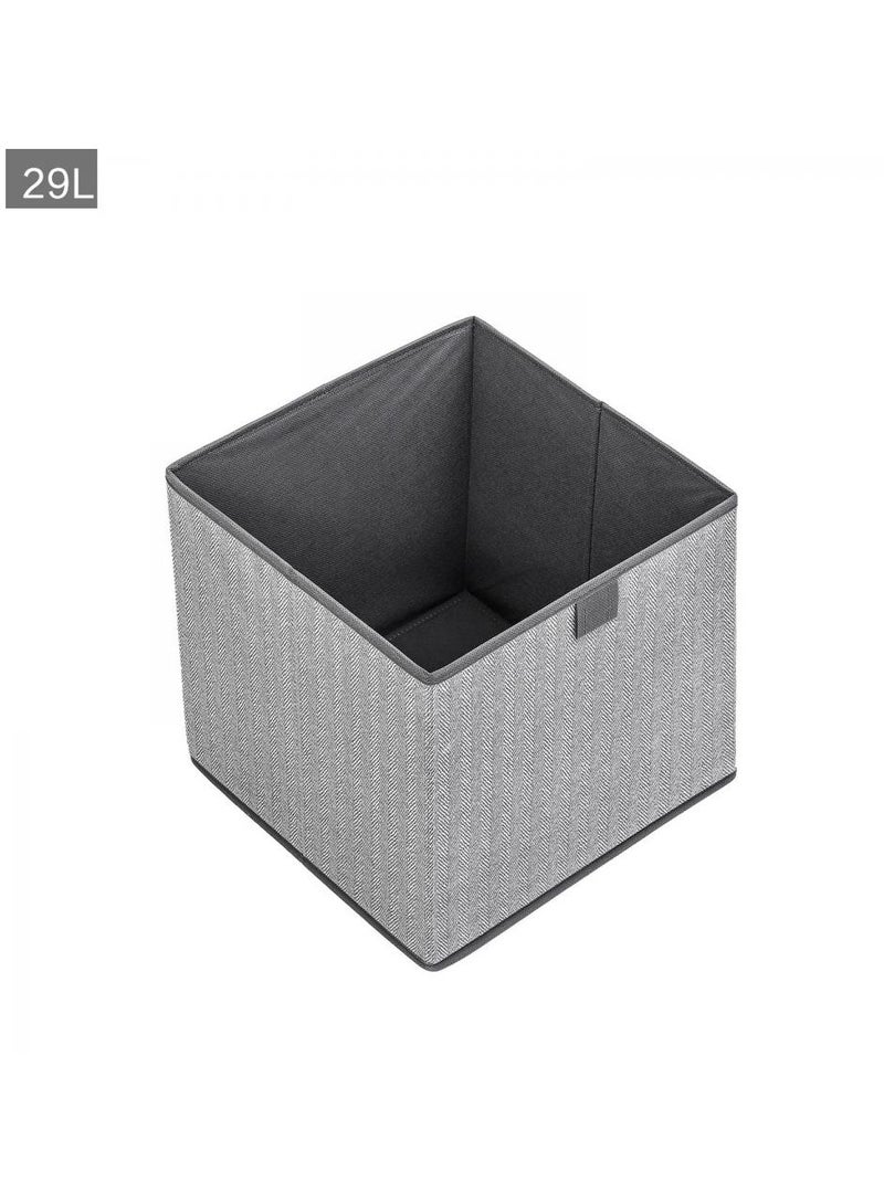 إيونتو 3 عبوات من أكياس تخزين سعة 29 لتر، صناديق تخزين الملابس قابلة للطي وموفرة للمساحة، منظمات خزانة ملابس السفر، حاويات تحت السرير، منظم الملابس، 30 * 30 * 30 سم رمادي - Image 3