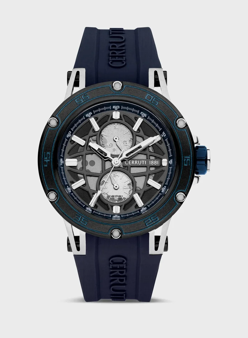 CERRUTI 1881 Velletri Silicone Strap Analog Watch.