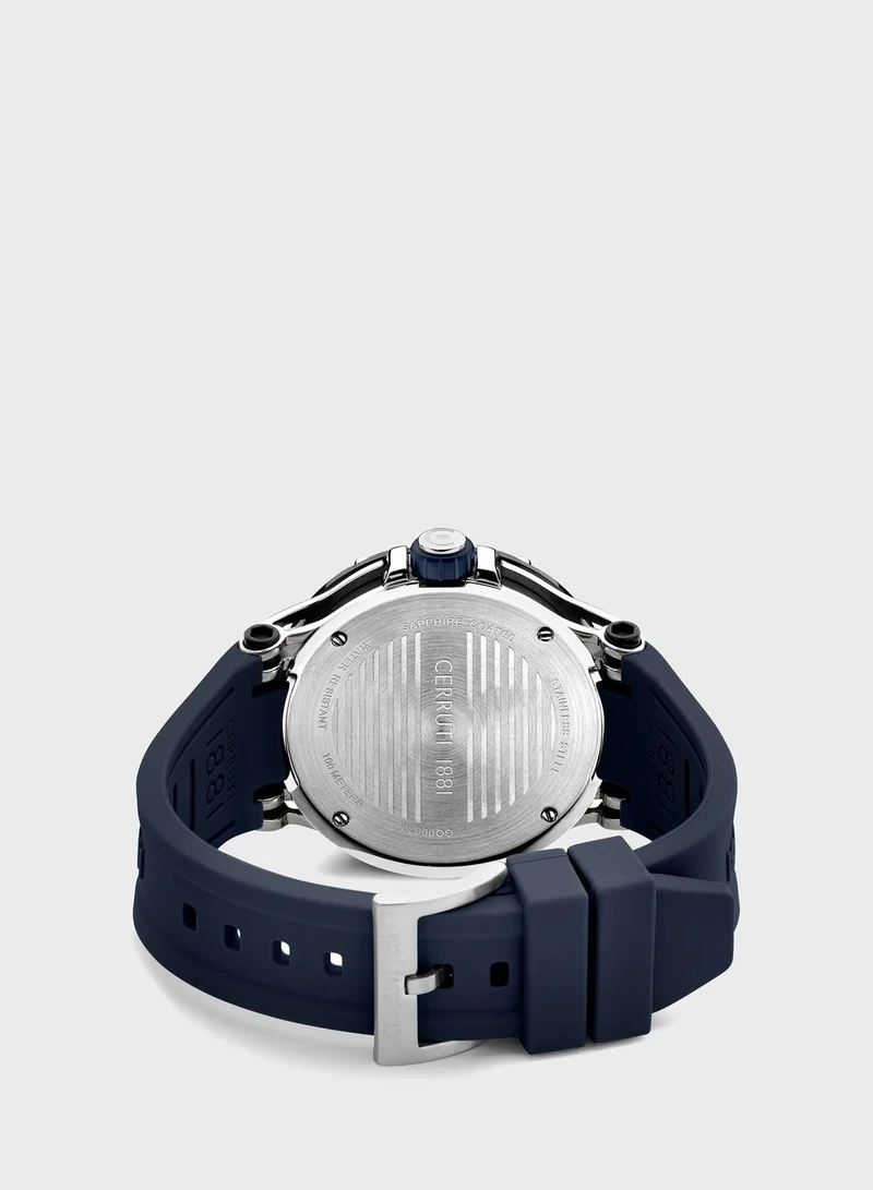 CERRUTI 1881 Velletri Silicone Strap Analog Watch.