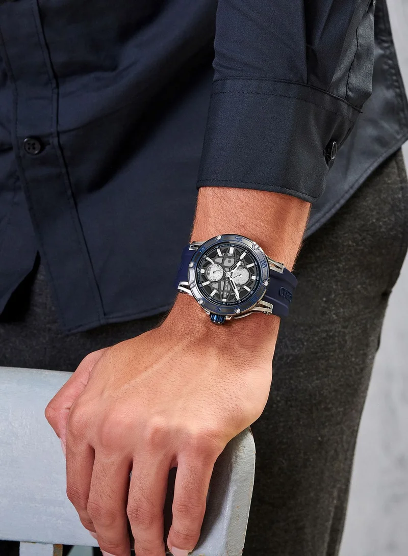 CERRUTI 1881 Velletri Silicone Strap Analog Watch.