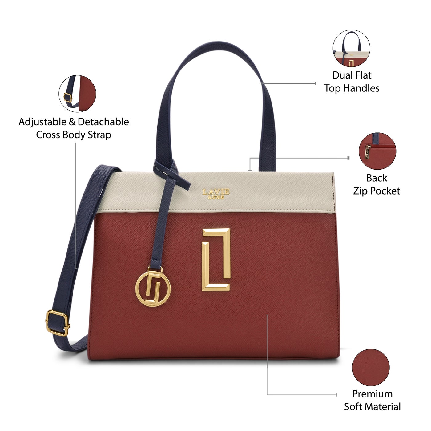 حقيبة لافي لوكس جيري نسائية حمراء