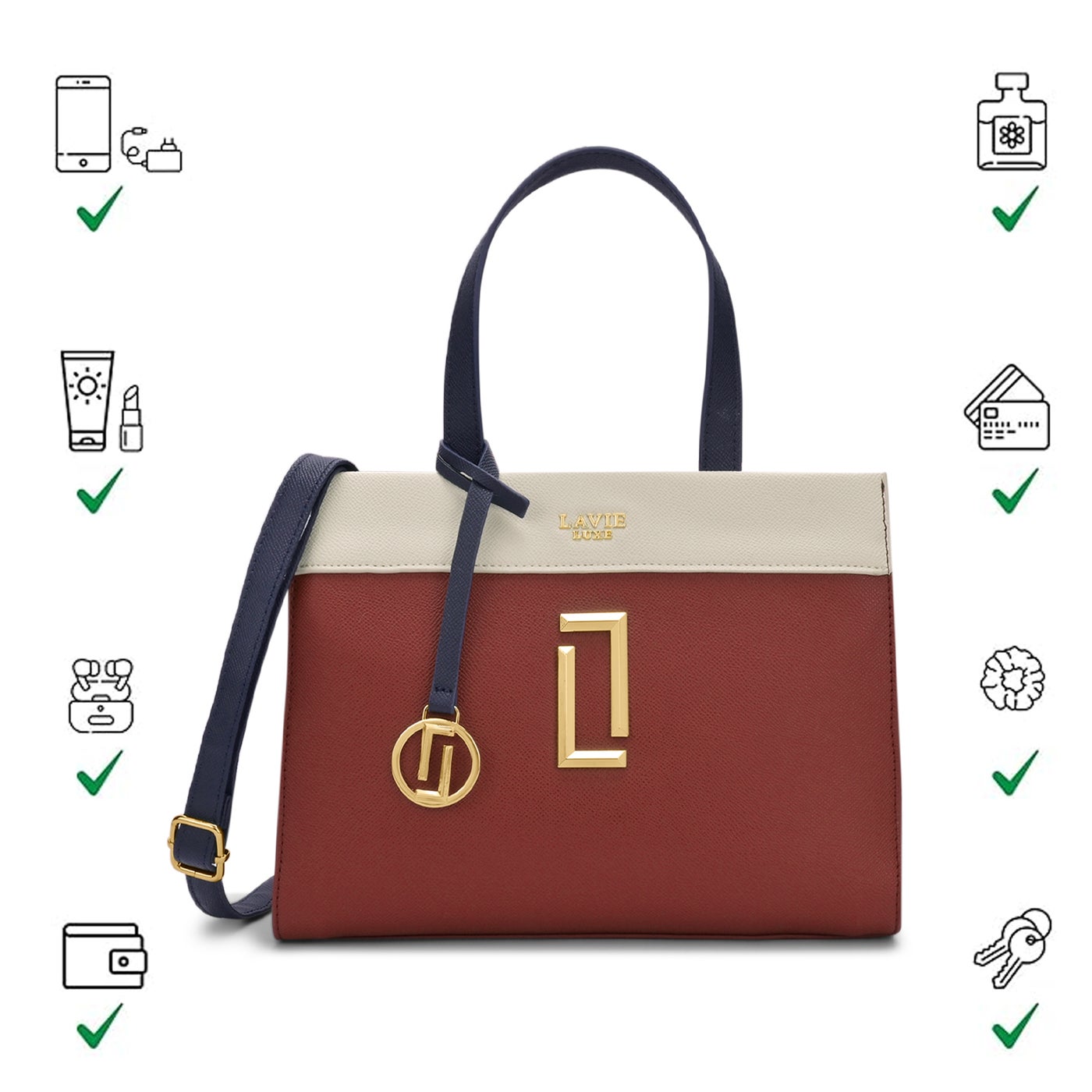 حقيبة لافي لوكس جيري نسائية حمراء