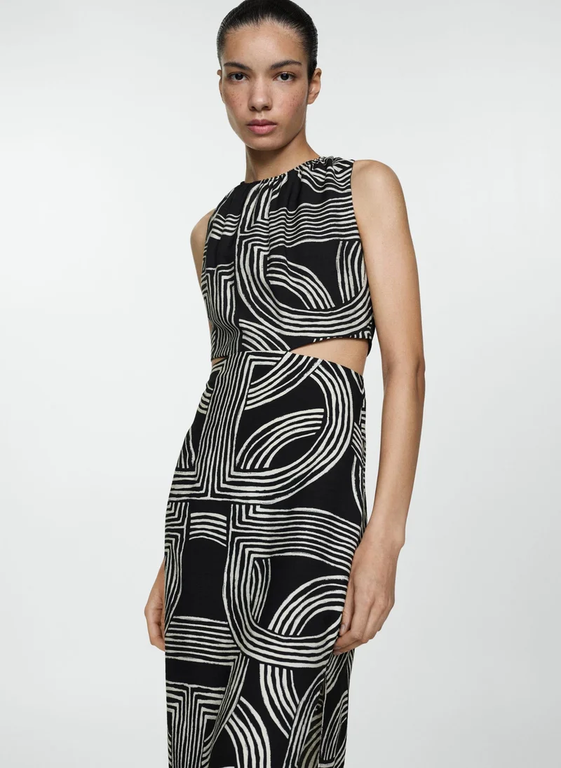 MANGO Geometric Print Dress