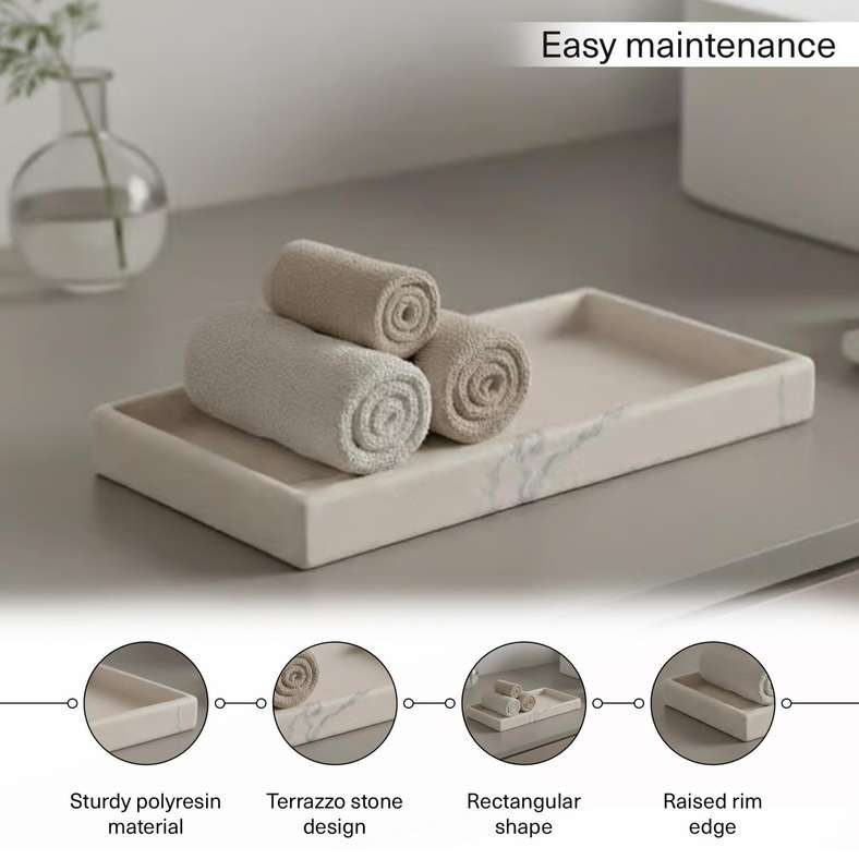 Pan Home Mist Bath Tray 31x15.4x2.8cm - Beige - 211AIC9903875 - Image 5