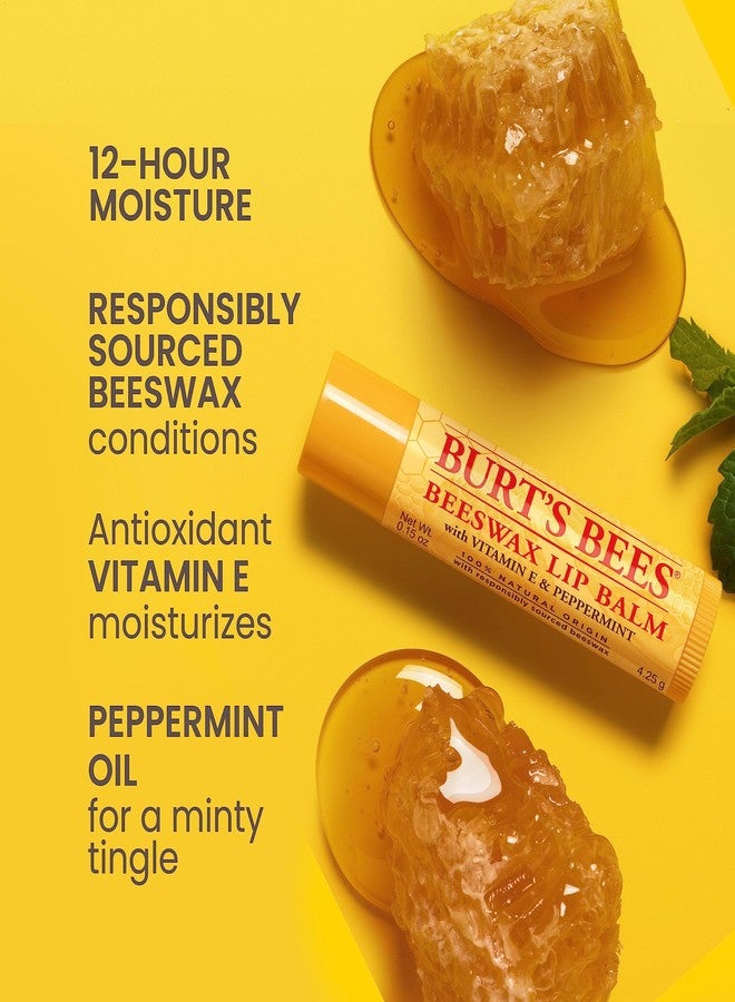 Burt's Bees Lip Balm Beeswax and Ultra Conditioning Lip Balm Pack, Hydrating Lip Moisturizer with Kokum and Shea Butter, Natural Origin Lip Care, 4 Tubes, 0.15oz. - Image 2