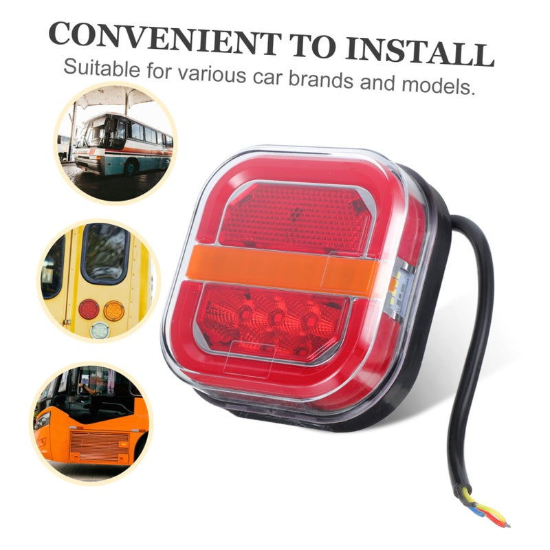 2Pcs Square LED Trailer Tail Lights High Intensity Brake Turn Signal Lights For Trucks RVs SUVs - Image 4