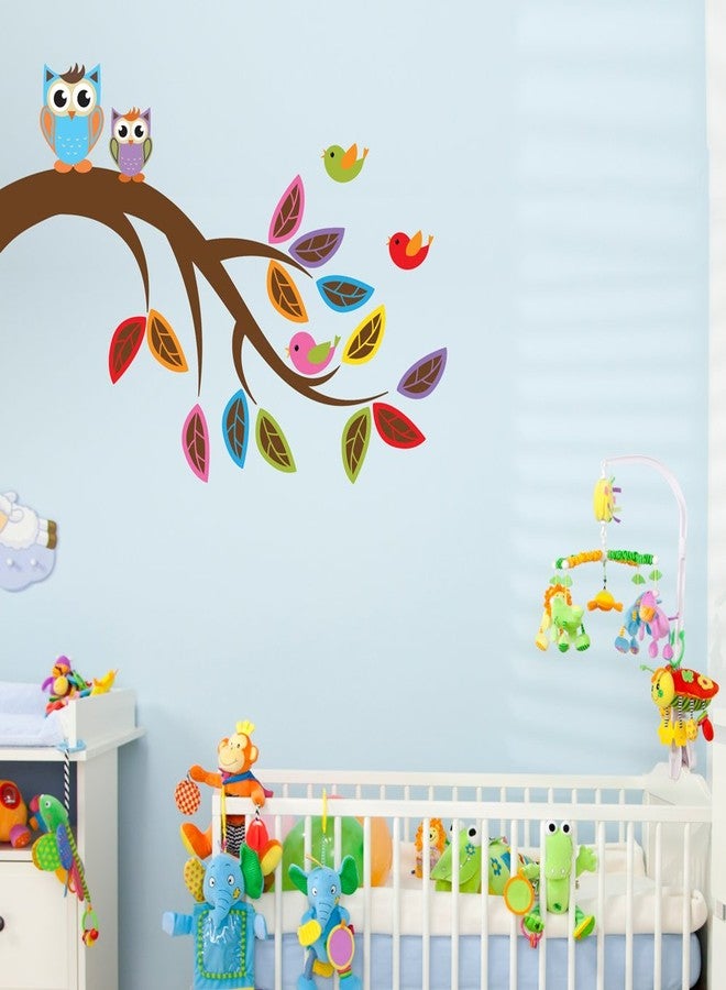 Asmi Collections Wall Stickers Modern Owl and Birds on a Tree Branch - Image 2