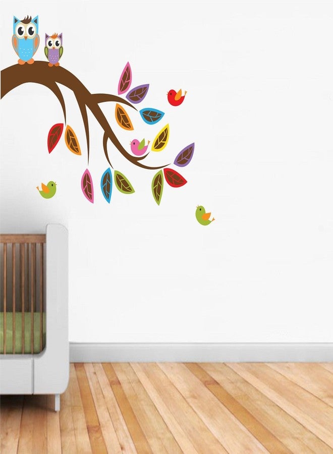 Asmi Collections Wall Stickers Modern Owl and Birds on a Tree Branch - Image 3