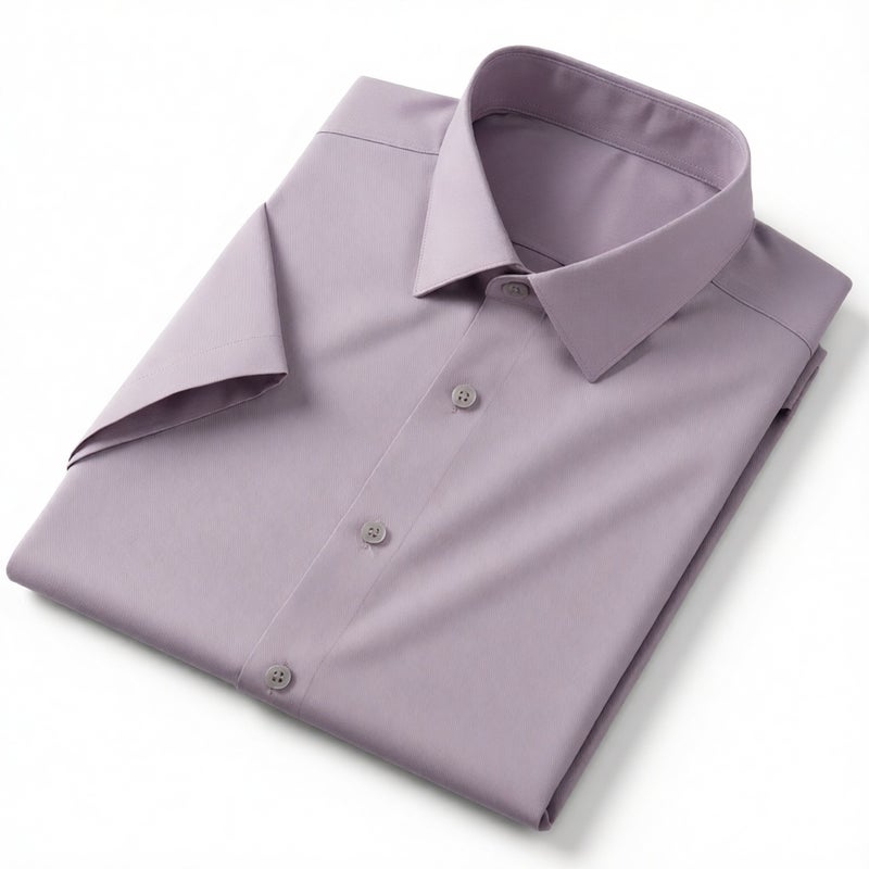 Men's Short Sleeve Silk Business Casual Shirt Wrinkle-Free Office Workwear - Image 5