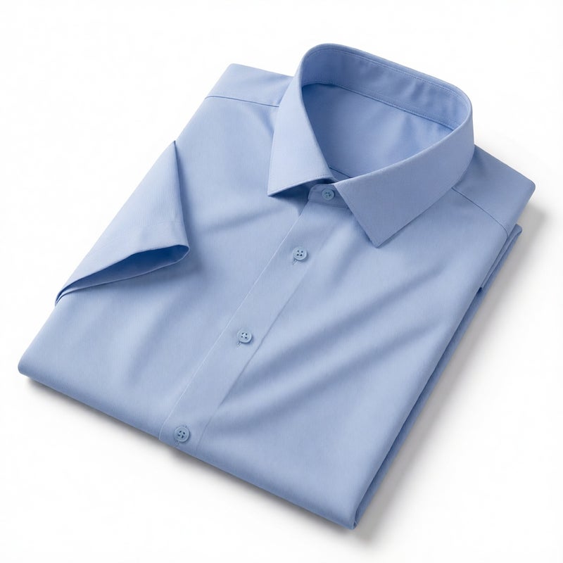 Men's Short Sleeve Silk Business Casual Shirt Wrinkle-Free Office Workwear - Image 2