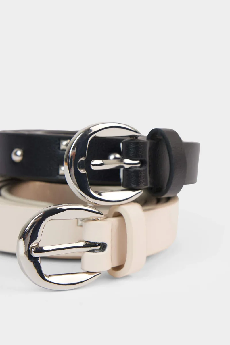 ديفاكتو Woman 2 piece Faux Leather Belt