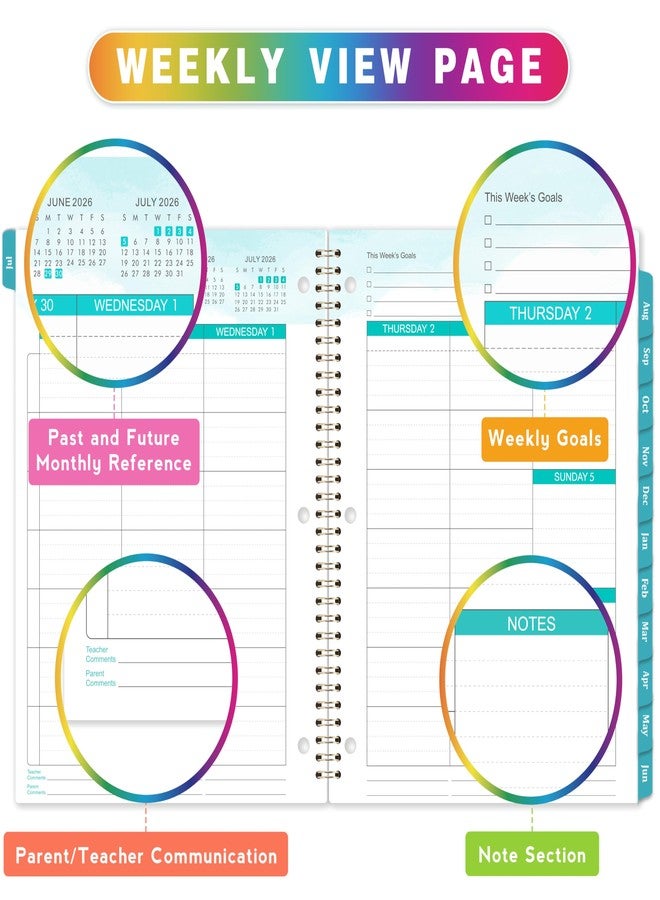 Artfan Student Planner 2026-2027 - School Planner 2026-2027, July 2026 - June 2027, 9" x 11", 3-Hole Punched Academic Planners with Stickers, Calendar Planner Weekly and Monthly for Middle or High School - Image 4