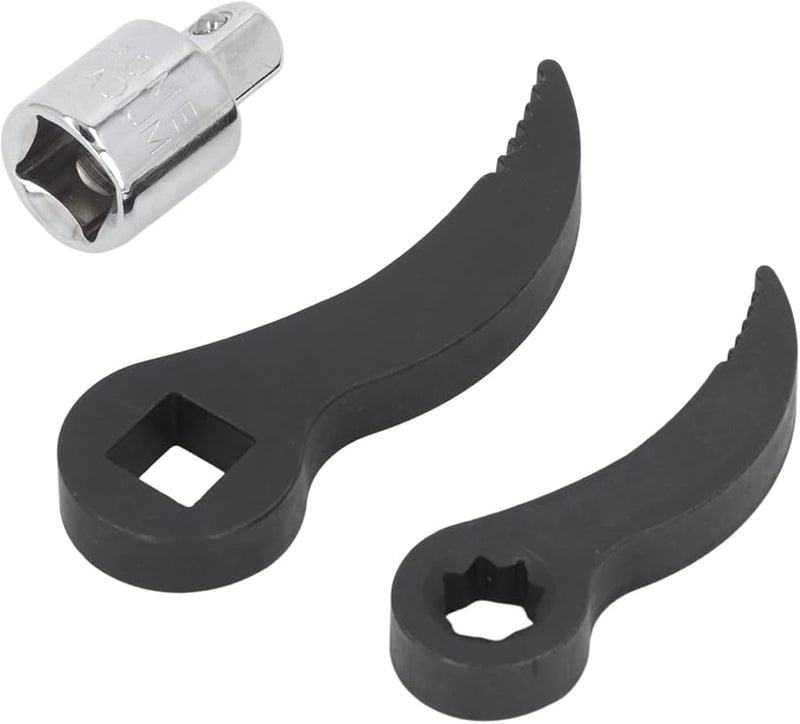 Heavy Duty 3 8in Star to 1 2in Square Serrated Pry Bar Wrench Adapter Black CRV Steel - Image 3