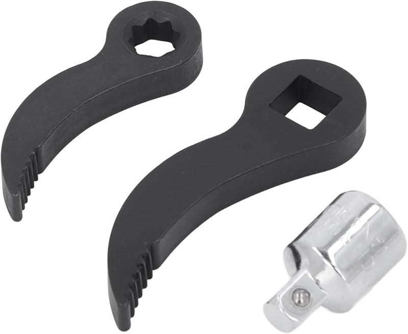 Heavy Duty 3 8in Star to 1 2in Square Serrated Pry Bar Wrench Adapter Black CRV Steel - Image 4