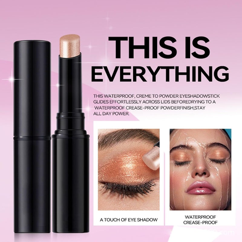 Soelegant 4 PCS Glitter Eyeshadow Stick Set, Cream Eyeshadow Stick, Shimmering Metallic Sheen, Long-Lasting Color, Waterproof & Smudge-Proof, Easy to Apply, Eye shadow Pencil Makeup Set - Image 4