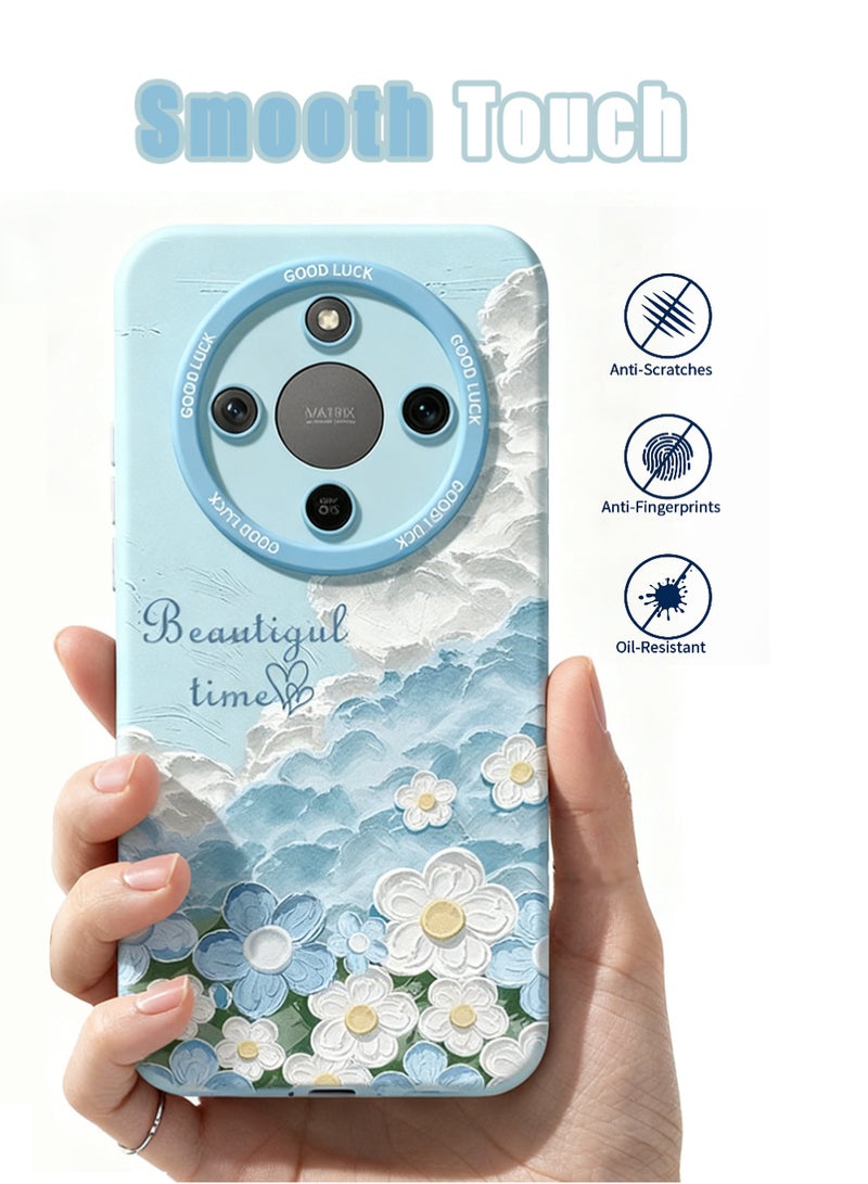 إكس ليفيل جراب هاتف Honor X9d، غطاء حماية مطبوع لطيف، غطاء هاتف نحيف مقاوم للصدمات، مضاد للأصفر والخدش، مع حزام هاتف (أزرق) - Image 2