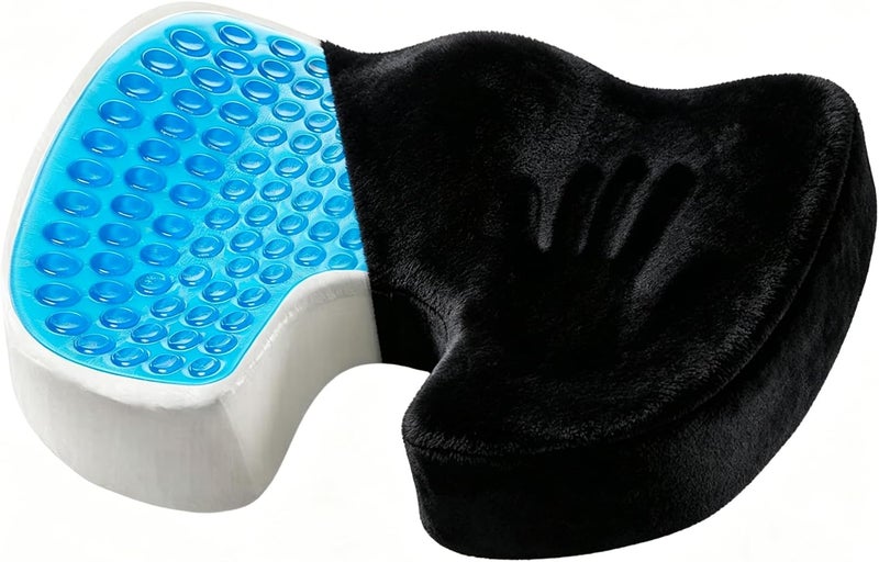 BLYPHOO Gel Seat Cushion Massage Pillow Anti Hemorrhoids Hip Push Up Yoga, Coccyx Orthopedic Seat Cushion, Comfort Tailbone Pillow, for Home Office Car Chair (Black) - Image 1