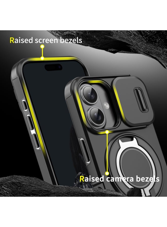 KENSUO iPhone 16  MagSafe Case with Slide Camera Cover, Strong Magnet, 360° Magnetic Ring Stand, Shockproof Drop Protection, Anti-Scratch, Four Corners Full Camera Protective Kickstand Cover  - Image 5