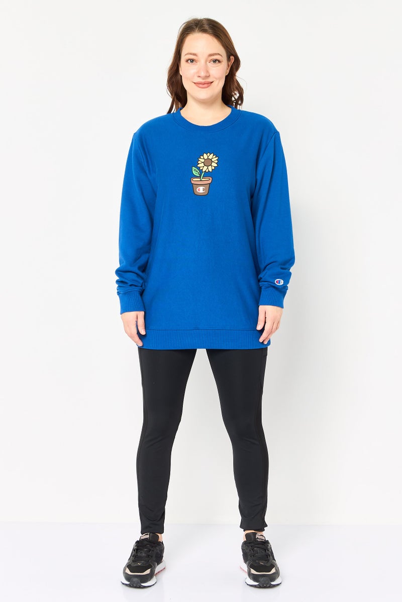 Champion Women Sportswear Fit Long Sleeve Outdoor Sweatshirt, Blue - Image 2