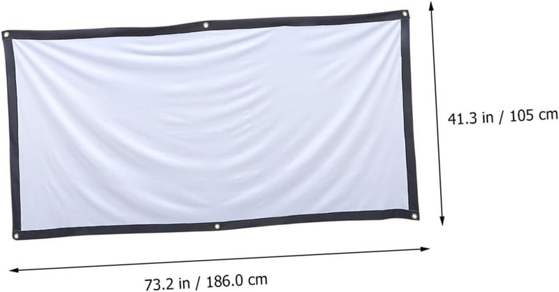 GALPADA Foldable Projector Screen with Hooks Polyester Anti-Crease Black White Projection Surface for Indoor Outdoor Home Theater Office School - Image 5